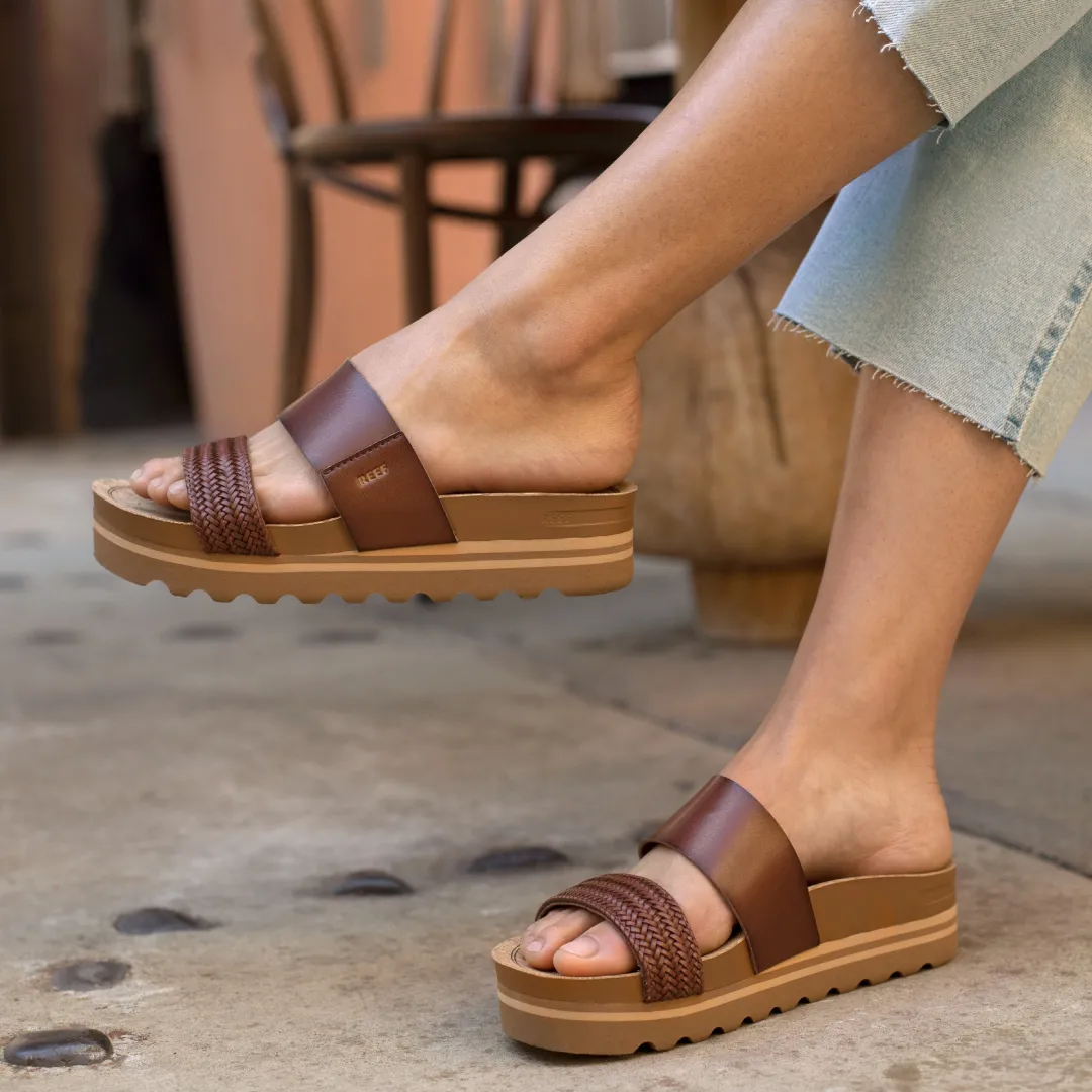 REEF Slides | Sandals | Cushion Vista Hi ChocolateBraid
