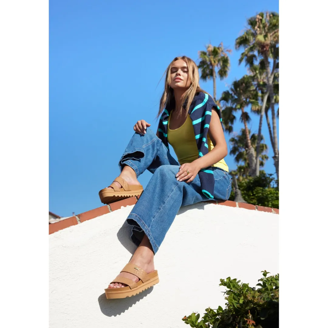 REEF Slides | Sandals | Cushion Vista Hi TanWicker