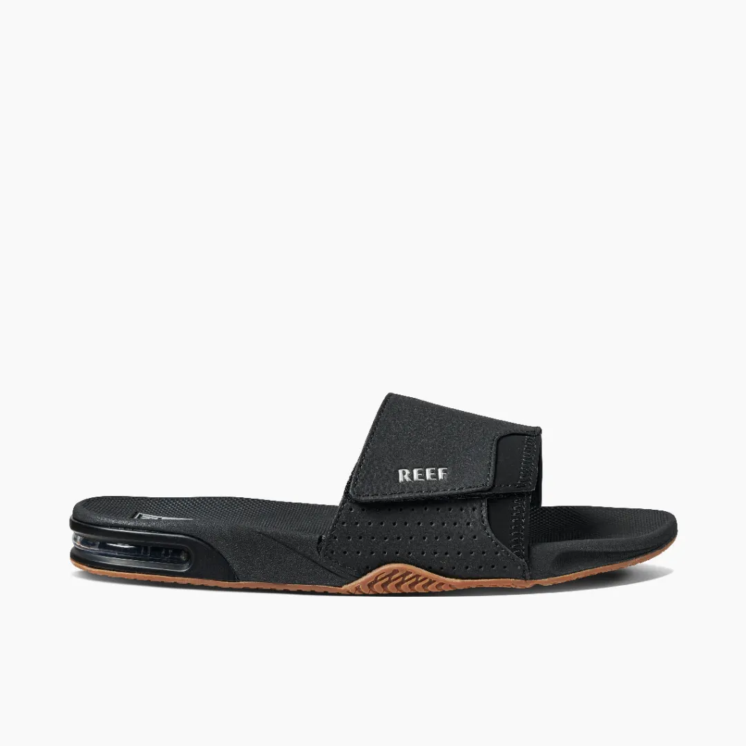 REEF Slides | Sandals | Fanning Slide Black/Silver