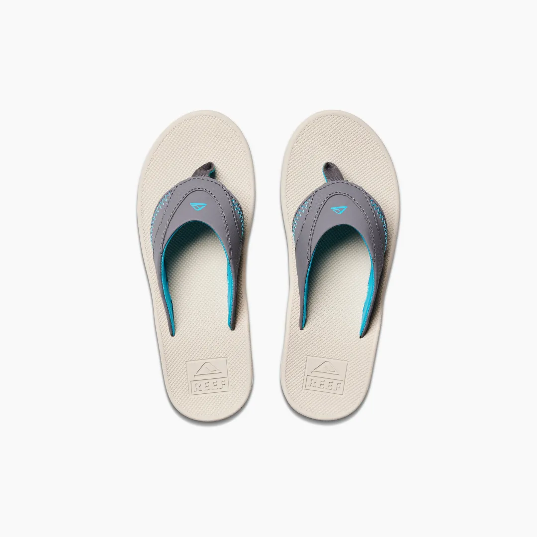 REEF Kids Water Friendly | Kids Fanning Grey/Aqua/Oak