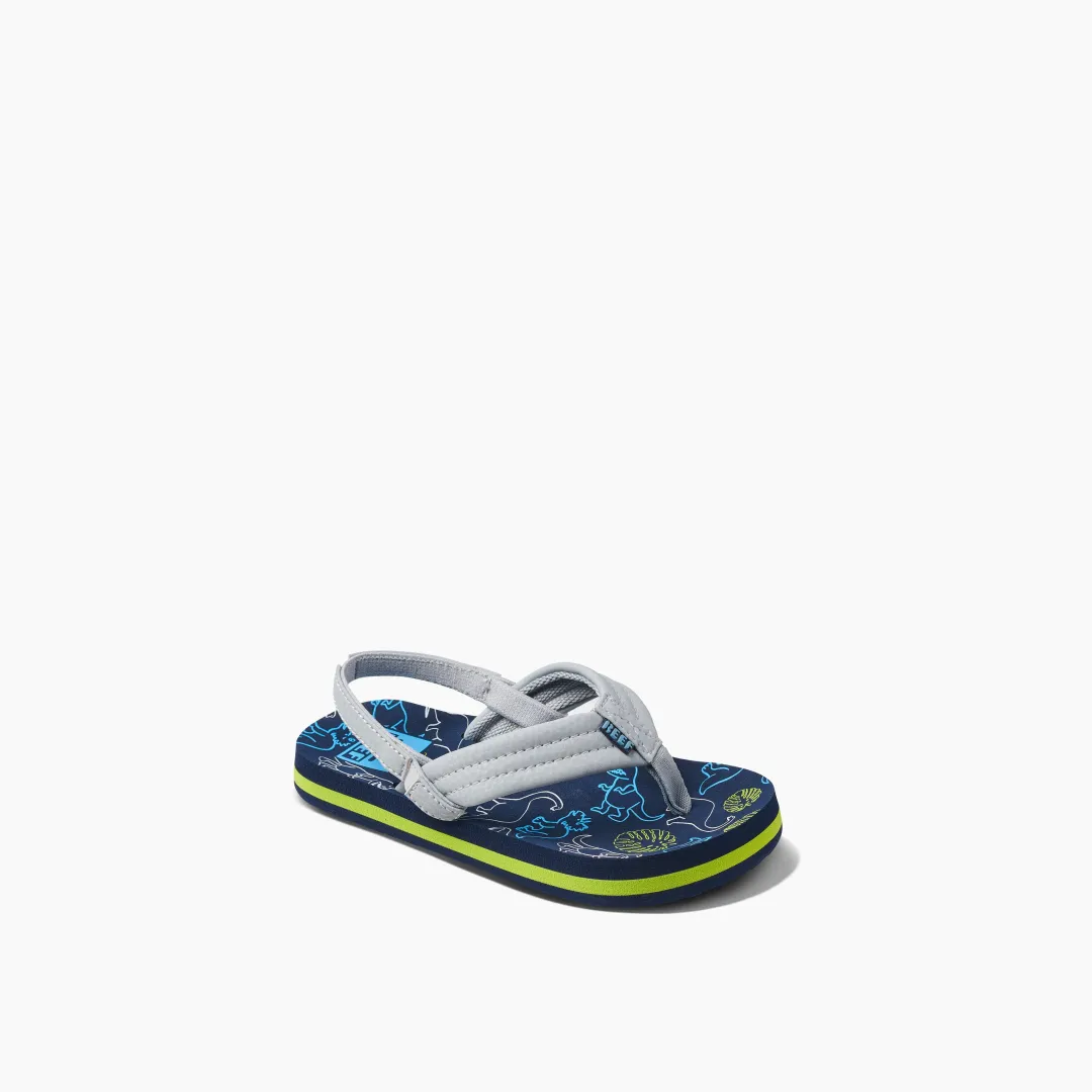 REEF Kids Ahi | Kids Water Friendly | Little Ahi Navy/GreyDino