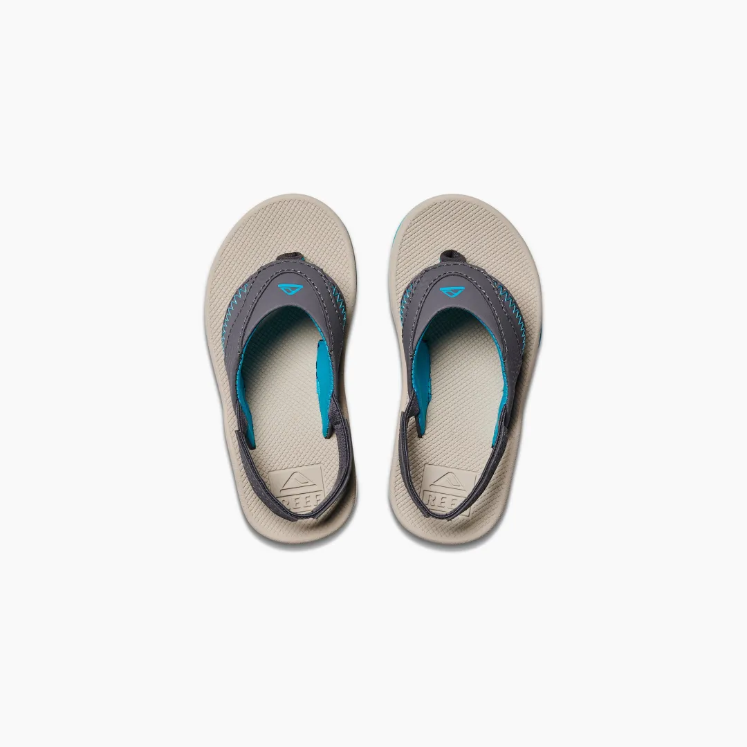 REEF Kids Water Friendly | Little Fanning Grey/Aqua/Oak