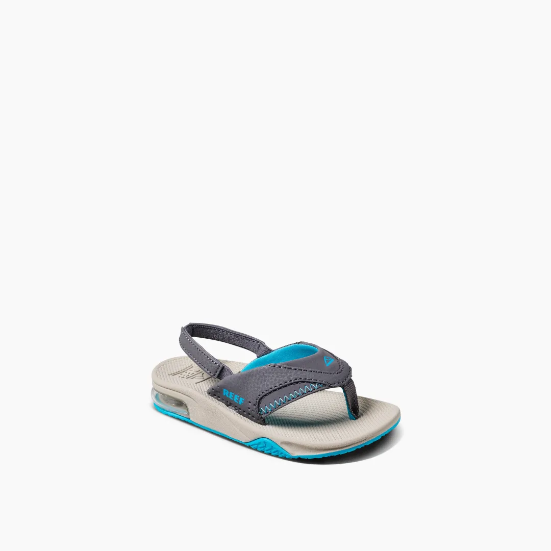 REEF Kids Water Friendly | Little Fanning Grey/Aqua/Oak