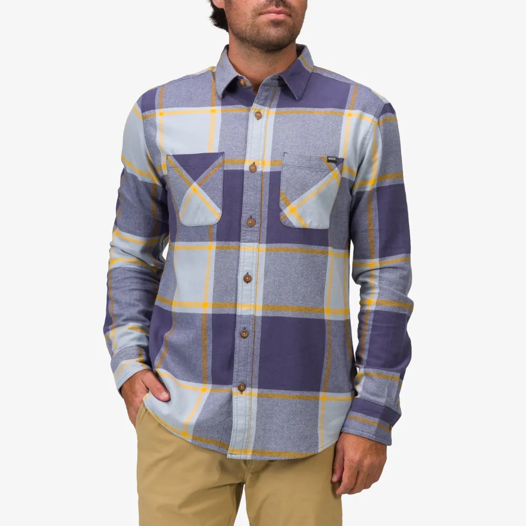 REEF Outerwear | Morris Long Sleeve Woven Shirt BlueFog