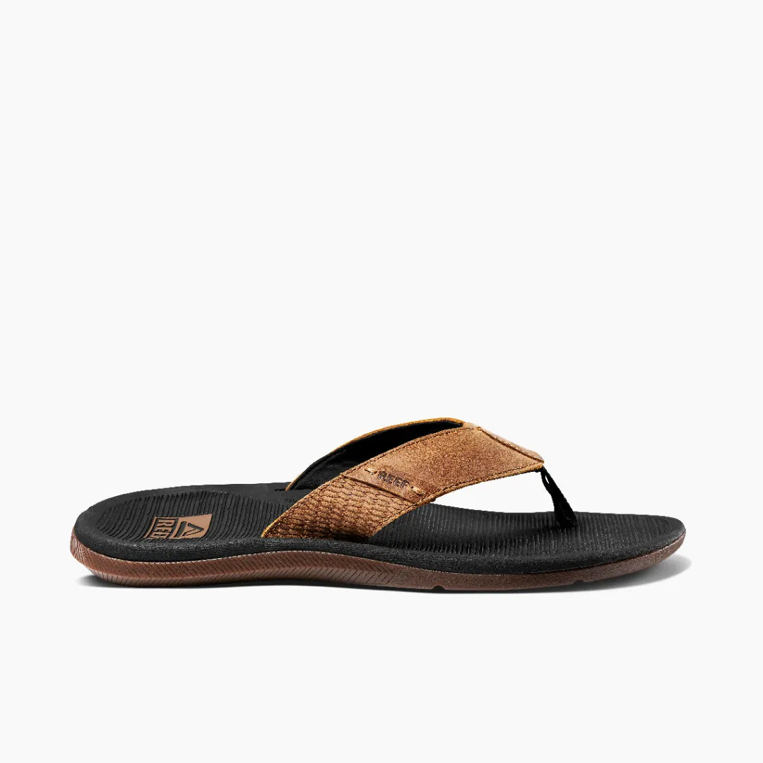 REEF Sandals | Santa Ana Leather BlackAndTan