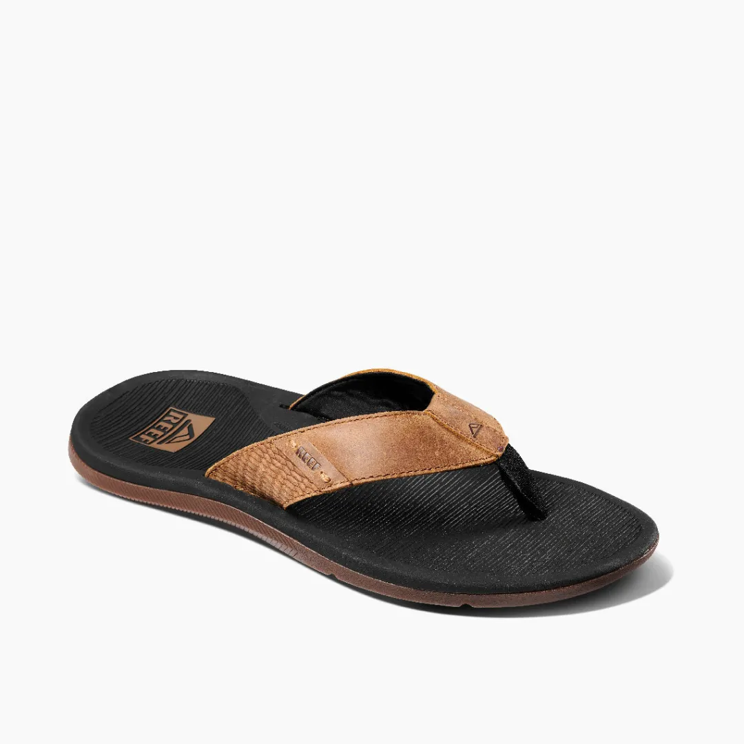 REEF Sandals | Santa Ana Leather BlackAndTan